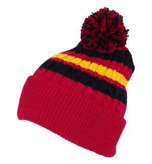 BWH Quality Cable Knit Cuffed Winter Hat W-Large Pom Pom 