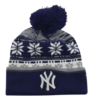 MLB New York Yankees Fashion Cuffed Knit Pom Beanie