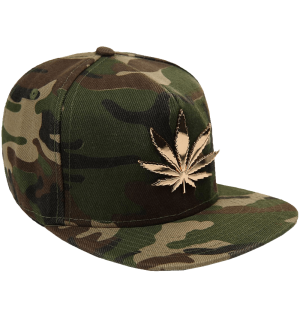 SSLR Men's Adjustable Leaf Shape Studded Flat Bill Caps