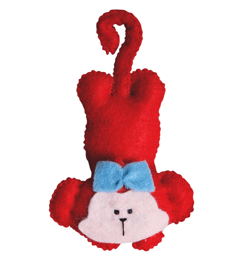 Handmade Stuffed Animals Monkeys Felt Fleece Hanging Home Decor Gifts