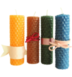 Hand Rolled 100% natural pure beeswax candle aroma Yellow