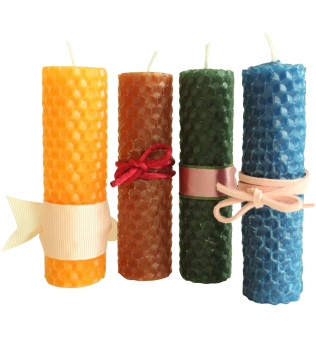 Hand Rolled 100% natural pure beeswax candle aroma Yellow