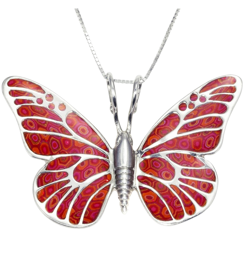 Butterfly Necklace Polymer Clay Jewelry