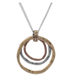 Of Earth and Ocean Handmade Sunrise Pendant Necklace Triple Circles