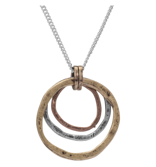 Of Earth and Ocean Handmade Sunrise Pendant Necklace Triple Circles