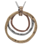 Of Earth and Ocean Handmade Sunrise Pendant Necklace Triple Circles