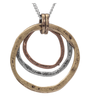 Of Earth and Ocean Handmade Sunrise Pendant Necklace Triple Circles