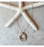 Of Earth and Ocean Handmade Sunrise Pendant Necklace Triple Circles