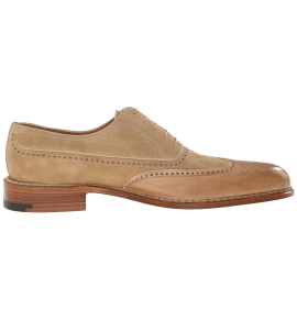 a. testoni Black Label Linen Suede Delave Calf Wingtip Oxford