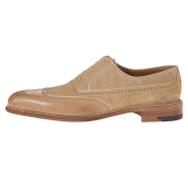 a. testoni Black Label Linen Suede Delave Calf Wingtip Oxford