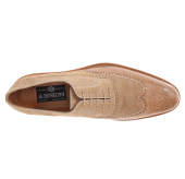 a. testoni Black Label Linen Suede Delave Calf Wingtip Oxford