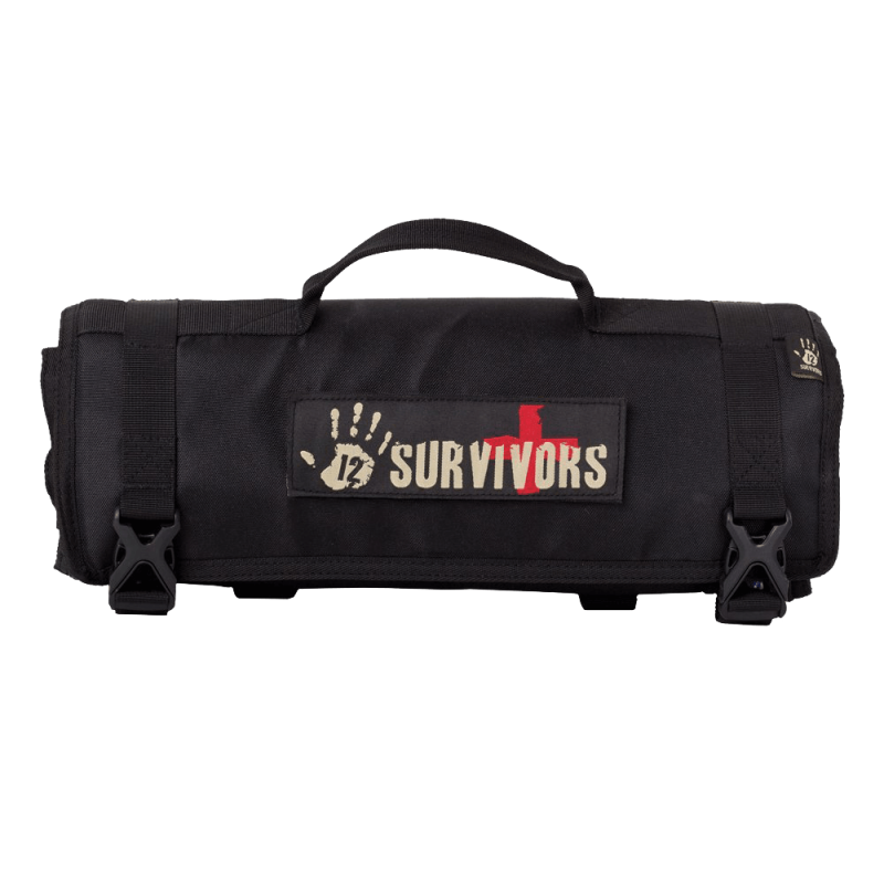 12 Survivors First Aid Rollup Kit Black