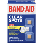 Band-Aid Brand Adhesive Bandages Clear Spots 50 Count
