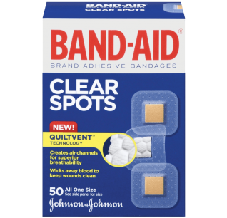 Band-Aid Brand Adhesive Bandages Clear Spots 50 Count