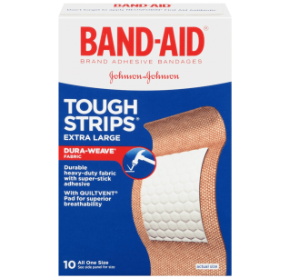 Band-Aid Brand Adhesive Bandages Extra Large Tough Strips 10 Count 
