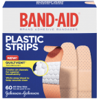 Band-Aid Brand Adhesive Bandages Plastic Strips Assorted 60 Count