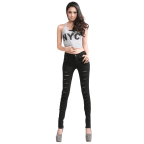 Cut-out Punk Novel  Jeans