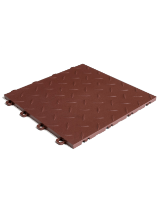 ModuTile Garage Flooring Interlocking Tiles, Diamond Top, Brown 27-pack
