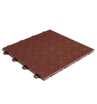 ModuTile Garage Flooring Interlocking Tiles, Diamond Top, Brown 27-pack