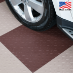 ModuTile Garage Flooring Interlocking Tiles, Diamond Top, Brown 27-pack