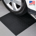 ModuTile Garage Flooring Interlocking Tiles, Diamond Top, Brown 27-pack