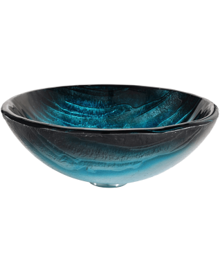 Kraus Ladon Glass Vessel Sink and Waterfall Faucet Satin Nickel