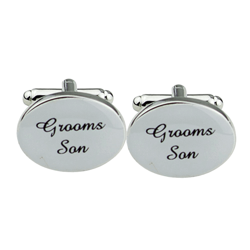 Mens Silver Wedding Cufflinks Groom Cuff Link Gift