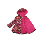 Girl berry floral design heavyweight puffer jacket