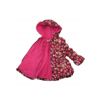 Girl berry floral design heavyweight puffer jacket