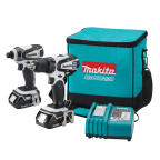 Makita LCT200W 18-Volt Compact Lithium-Ion Cordless Combo Kit 2-Piece 