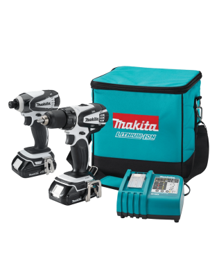 Makita LCT200W 18-Volt Compact Lithium-Ion Cordless Combo Kit 2-Piece 