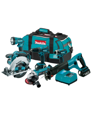 Makita LXT601 18-Volt LXT 6-Piece Lithium-Ion Cordless Combo Kit 