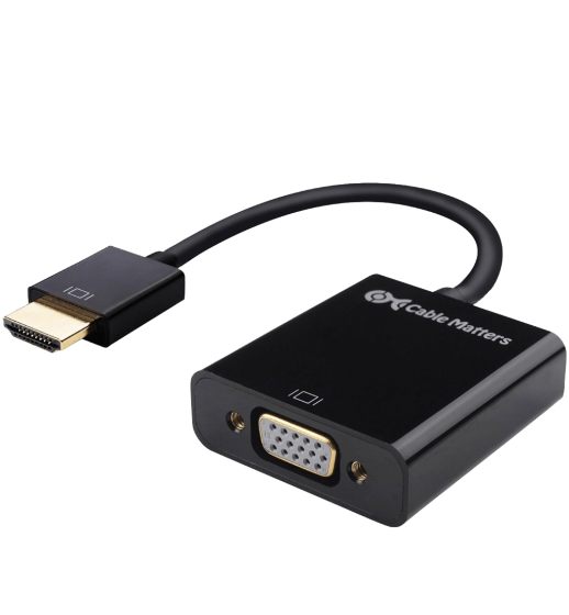 Cable Matters® Gold-Plated Active HDMI to VGA Adapter (Male to Female) with 3 Ft Micro USB Cable