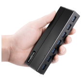 Inateck 7-Port USB 3.0 Hub with 12V 3A Power Adapter and 7 BC 1.2 Charging Ports 
