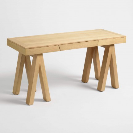 Bleached Oak And Poplar Gemma Sawhorse Desk
