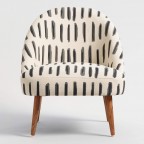 Charcoal Gray And Ivory Dash Print Noemi Tub Chair