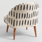 Charcoal Gray And Ivory Dash Print Noemi Tub Chair