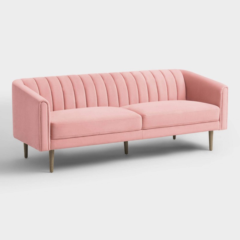 Blush Pink Channel Back Sacha Sofa