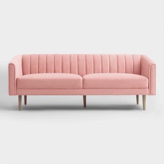 Blush Pink Channel Back Sacha Sofa