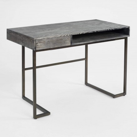 Smoke Gray Wood And Metal Javier Desk