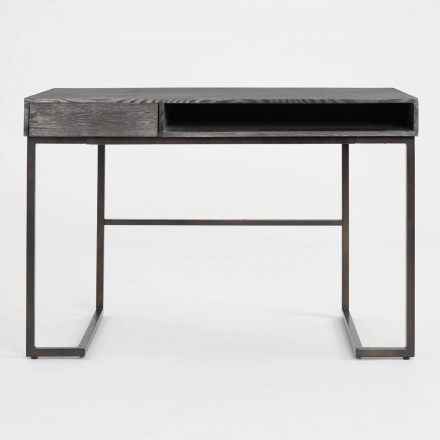 Smoke Gray Wood And Metal Javier Desk