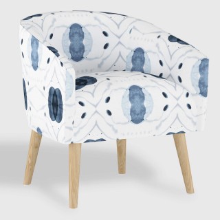 White and Blue Atomic Ilana Upholstered Chair