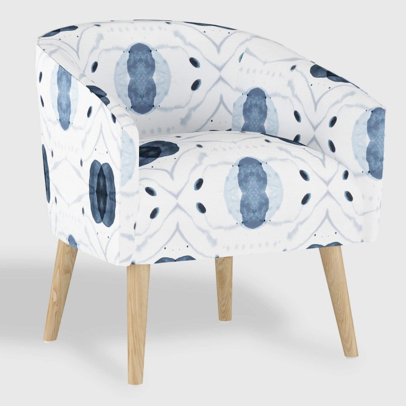 White and Blue Atomic Ilana Upholstered Chair