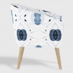 White and Blue Atomic Ilana Upholstered Chair