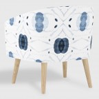 White and Blue Atomic Ilana Upholstered Chair