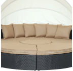 LexMod Quest Circular Outdoor Wicker Rattan Patio Daybed