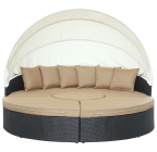 LexMod Quest Circular Outdoor Wicker Rattan Patio Daybed