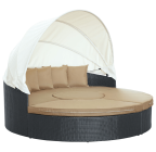 LexMod Quest Circular Outdoor Wicker Rattan Patio Daybed