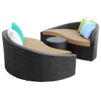 LexMod Twirl Outdoor Wicker Patio 3 Piece Sofa Set
