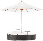 Marbella Espresso Outdoor Patio Double Chaise Lounge Bed